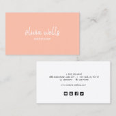 Einfache weibliche Pfirsichkoralle Schönheit Visitenkarte (Vorne/Hinten)