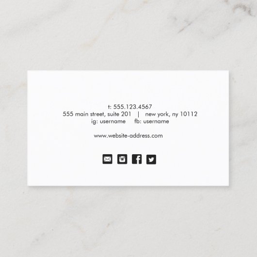 Einfache weibliche Pfirsichkoralle Schönheit Visitenkarte (Rückseite)