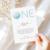 Einfache weiche blaue Luftballons zum ersten Gebur Dankeskarte