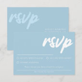 Einfache weiche blaue RSVP-Karte mit Wahlmöglichke Einladung (Vorne/Hinten)