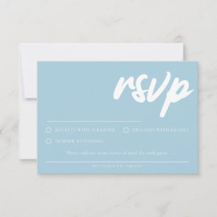 Einfache weiche blaue RSVP-Karte mit Wahlmöglichke Einladung