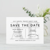 Einfache weiche graue Typografie Save the Date Einladung (Stehend Vorderseite)