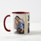 Einfache Weihnachten 5 Foto Collage gelb bordeauxr Tasse (Links)