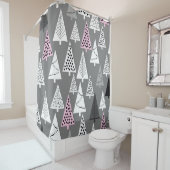 Einfache Weihnachten: Abstraktes Baummuster Duschvorhang (Beispiel)