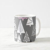 Einfache Weihnachten: Abstraktes Baummuster Kaffeetasse (VorderseiteRechts)