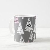 Einfache Weihnachten: Abstraktes Baummuster Kaffeetasse (Vorderseite Links)