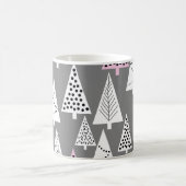 Einfache Weihnachten: Abstraktes Baummuster Kaffeetasse (Mittel)