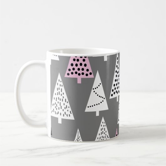 Einfache Weihnachten: Abstraktes Baummuster Kaffeetasse (Links)