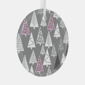 Einfache Weihnachten: Abstraktes Baummuster Ornament Aus Glas (Vorderseite Rechts)