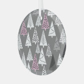 Einfache Weihnachten: Abstraktes Baummuster Ornament Aus Glas (Vorderseite links)