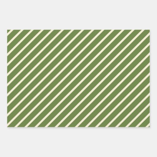 Einfache Weihnachten Diagonal Strip Olive Green & Geschenkpapier Set (Vorderseite 2)