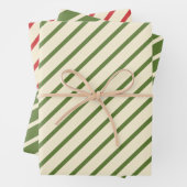 Einfache Weihnachten Diagonal Strip Olive Green & Geschenkpapier Set (Beispiel)