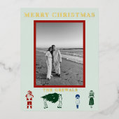 Einfache Weihnachten Folien Feiertagspostkarte (Vorderseite)