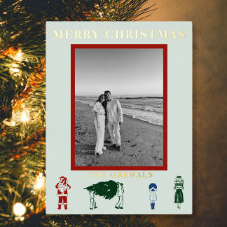 Einfache Weihnachten Folien Feiertagspostkarte