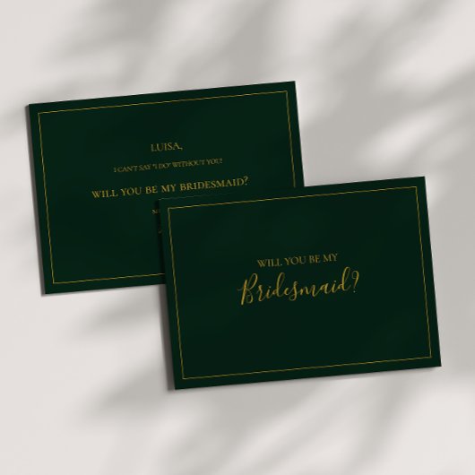 Einfache Weihnachten | Green Bridesmaid Vorschlags Einladung