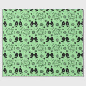 Einfache Weihnachten Grün Merry & Bright Mittens Geschenkpapier (Flach)