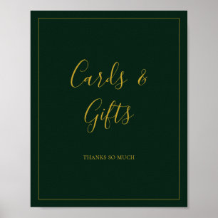 Einfache Weihnachten Grüne Karten und Geschenke Poster