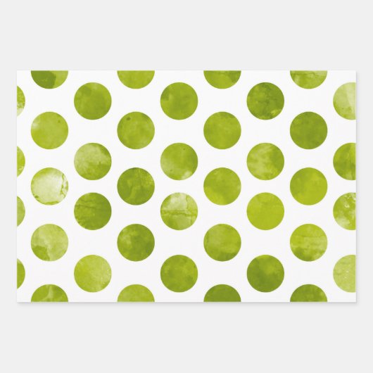 Einfache Weihnachten Grüne Streifen Wasserfarbe Mo Geschenkpapier Set (Vorderseite 3)