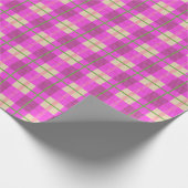 Einfache Weihnachten Kariert rosa Lila geprüft Geschenkpapier (Ecke)