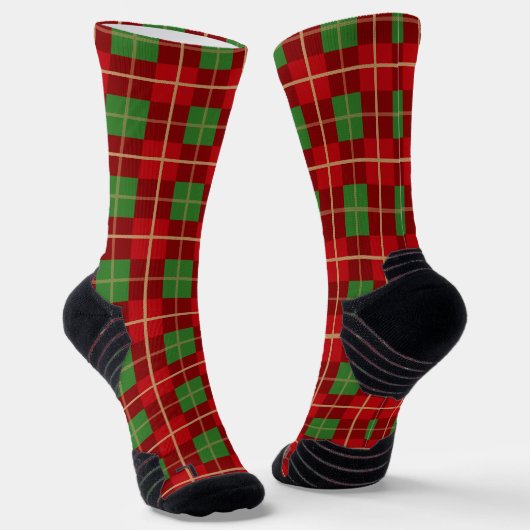 Einfache Weihnachten Kariert rot und grün kariert Socken (Gewinkelt)