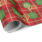 Einfache Weihnachten Kariert Rot und Grün Tennis Geschenkpapier (Rolleneckpunkt)