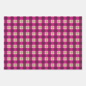 Einfache Weihnachten Kariert Rot und Rosa Checked Geschenkpapier Set (Vorderseite 2)