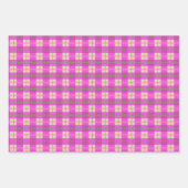 Einfache Weihnachten Kariert Rot und Rosa Checked Geschenkpapier Set (Vorderseite)
