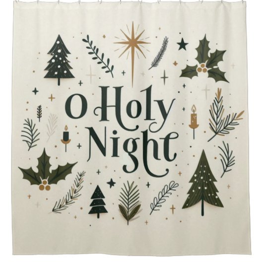 Einfache Weihnachten O Heilige Nacht Duschvorhang (Vorderseite)