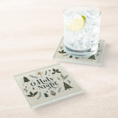 Einfache Weihnachten O Heilige Nacht Glasuntersetzer (Schrägansicht)