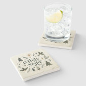 Einfache Weihnachten O Heilige Nacht Steinuntersetzer (Seitenansicht)