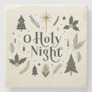 Einfache Weihnachten O Heilige Nacht Steinuntersetzer