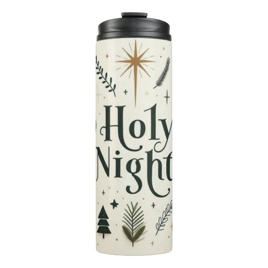 Einfache Weihnachten O Heilige Nacht Thermosbecher (Vorderseite)