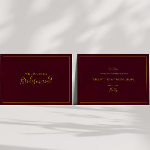 Einfache Weihnachten Red Bridesmaid Vorschlag Ca Einladung
