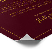 Einfache Weihnachten | Red Unplugony Zeremony Sign Poster (Ecke)