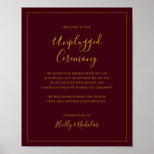 Einfache Weihnachten   Red Unplugony Zeremony Sign Poster