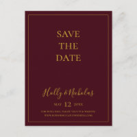 Einfache Weihnachten | Rote Save the Date Postkart