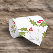 Einfache Weihnachten Wasserfarbe Holly Berries Grü Krawatte