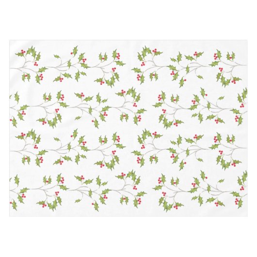 Einfache Weihnachten Wasserfarbe Holly Berries Grü Tischdecke (Vorderseite (Horizontal))