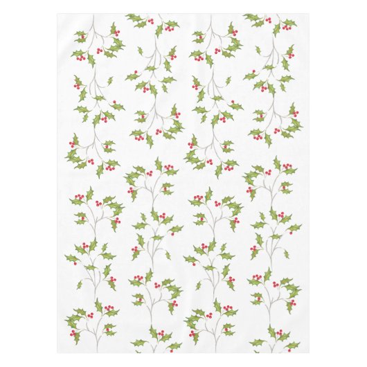 Einfache Weihnachten Wasserfarbe Holly Berries Grü Tischdecke (Vorderseite)