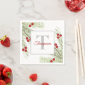Einfache Weihnachten Wasserfarben Grüne Heilige Be Serviette (Beispiel)