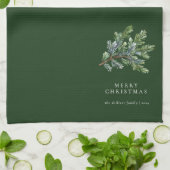 Einfache Weihnachten Wasserfarbengrün Geschirrtuch (Gefaltet)