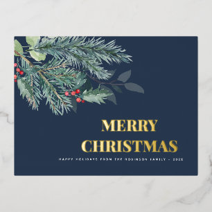 Einfache Weihnachten Weihnachten Weihnachtskarte Folien Feiertagspostkarte