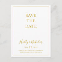 Einfache Weihnachten | Weiße Save the Date Postkar