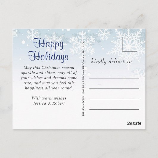 Einfache Weihnachts-Begrüßung im Jahr Postkarte (Rückseite)