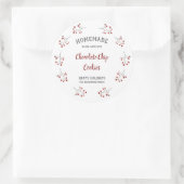 Einfache Weihnachts-Berry-Wreath-Feiertag Backen Runder Aufkleber (Tasche)