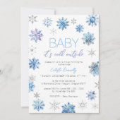 Einfache Weihnachts Blue Baby mit kalter Außendusc Einladung (Vorderseite)