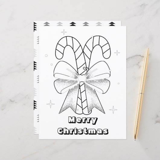 Einfache Weihnachts-Farbseite für Kinder (Vorderseite/Rückseite Beispiel)