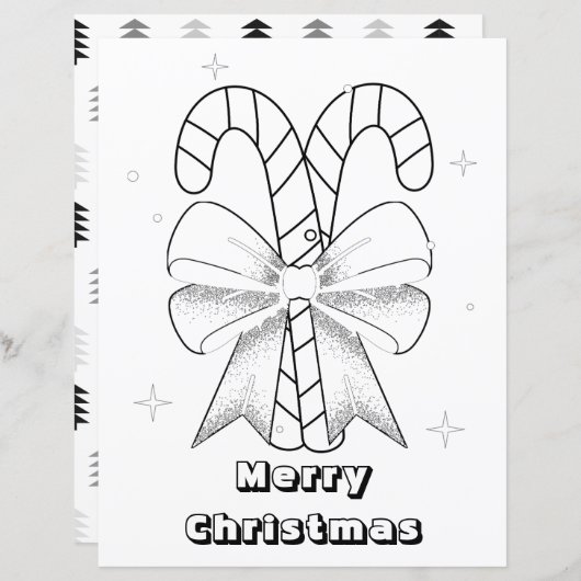 Einfache Weihnachts-Farbseite für Kinder (Vorne/Hinten)