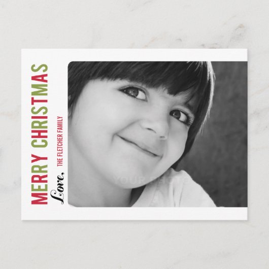 Einfache Weihnachts-/Feiertagskarte Feiertagspostkarte (Vorderseite)