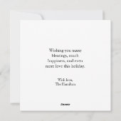 Einfache Weihnachts-Foto Gruß Weihnachtskarte Feiertagskarte (Rückseite)